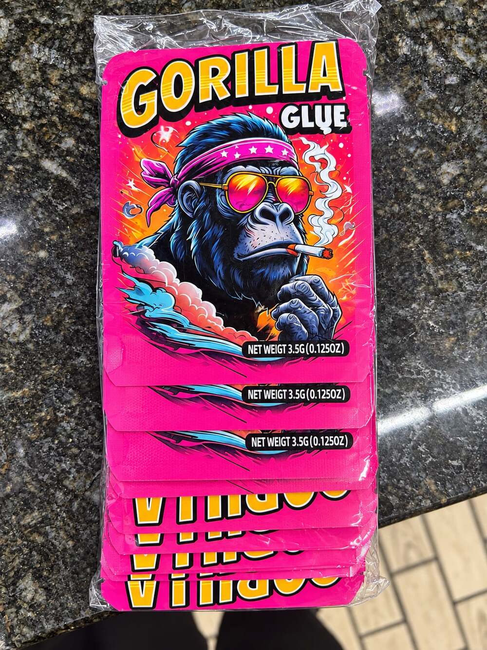 Gorilla Glue 7G to 14G Mylar Bags, 50ct medicine baggies